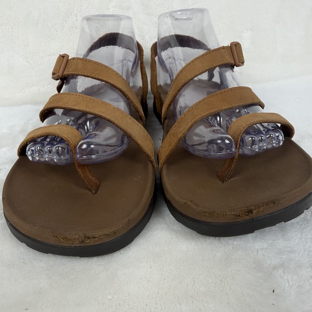 Chaco Women’s Brown Leather Toe Loop Lowdown Sandals Adjustable Straps 10 - Picture 3 of 10